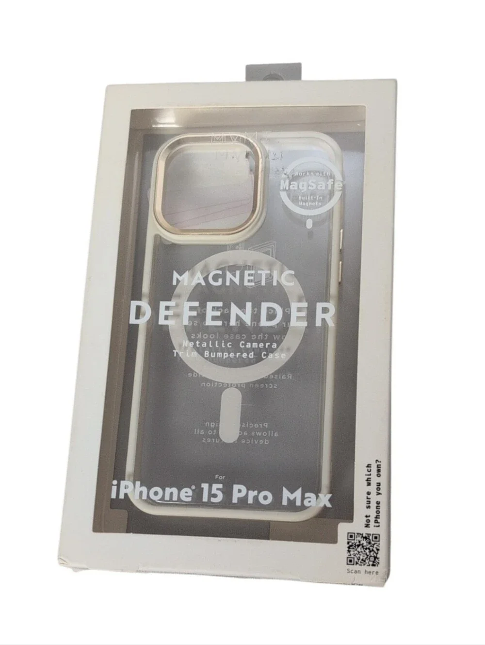 MVMT Cream/Clear Magnetic Defender iPhone 15 Pro Max Phone Case